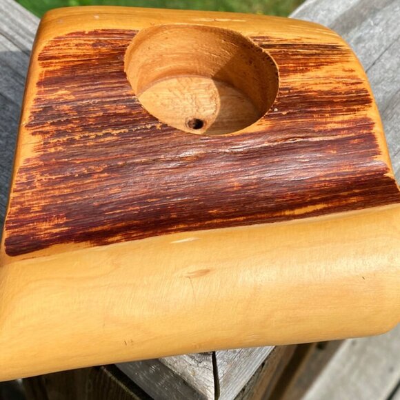 Other - Juniper Wood Handmade Boho Wooden Candle Votive Holder Natural Cabin Western